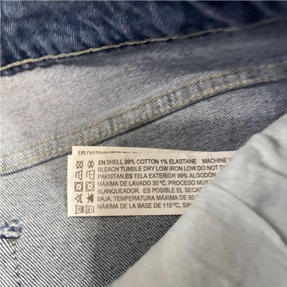 FOREVER 21 PREMIUM Womens Jeans Blue Floral Bell  Bottom Flare Hippie Denim 28 - Picture 10 of 16